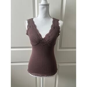 Y2K Ann Ferriday Lace Stretch Tank Fairy Romantic Anthropologie Size OS